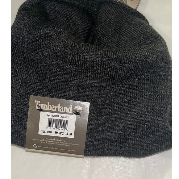 Timberland Heathered Knit Cuff Hat  TH340089 100% Acrylic - OSFM  -Charcoal - Picture 7 of 9